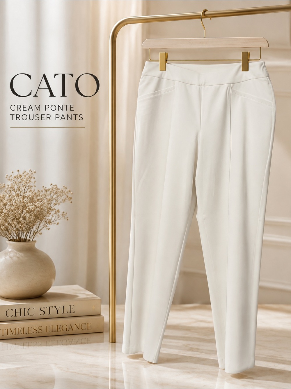 CATO  | Classic Cream Ponte Trousers| Sz 18/20WP